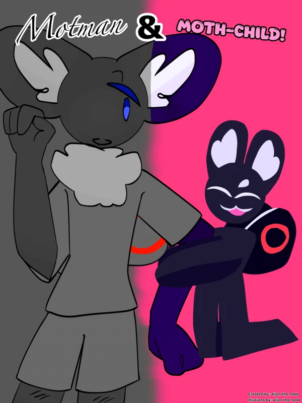 Moth man and moth child Moth man and moth child